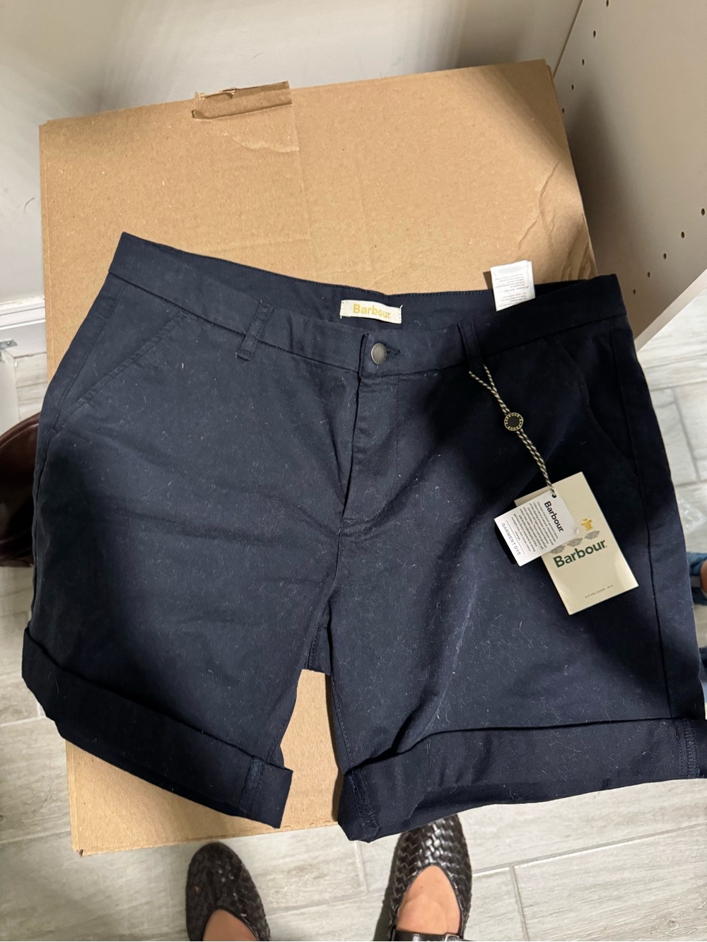 NWT Barbour Navy Cotton Blend Women's Shorts US size 10 (UK 14)